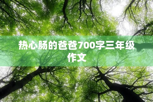 热心肠的爸爸700字三年级作文