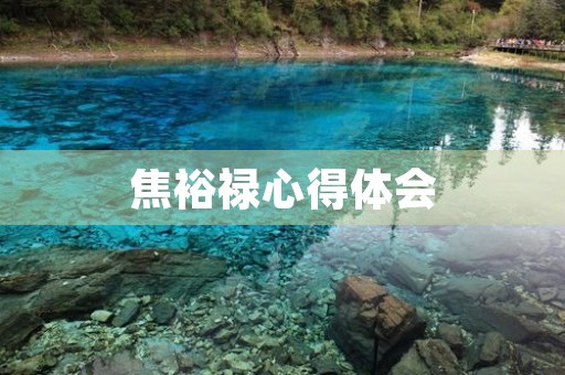 焦裕禄心得体会