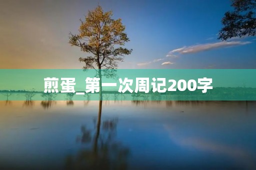 煎蛋_第一次周记200字