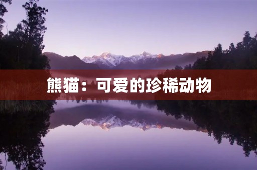 熊猫：可爱的珍稀动物