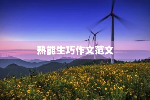 熟能生巧作文范文