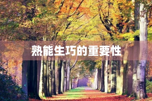 熟能生巧的重要性