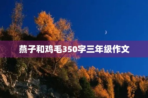 燕子和鸡毛350字三年级作文 燕子和鸡毛350字三年级作文