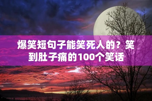 爆笑短句子能笑死人的？笑到肚子痛的100个笑话