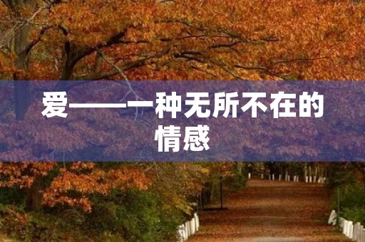 爱——一种无所不在的情感