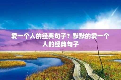 爱一个人的经典句子？默默的爱一个人的经典句子