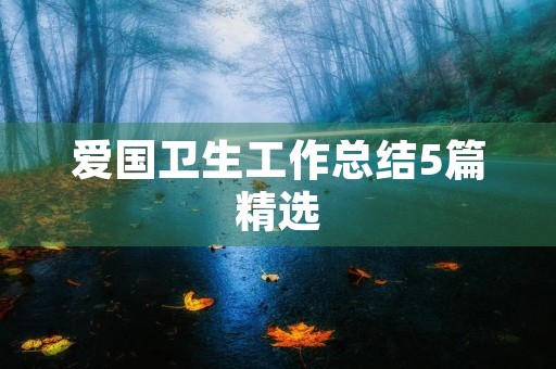 爱国卫生工作总结5篇精选