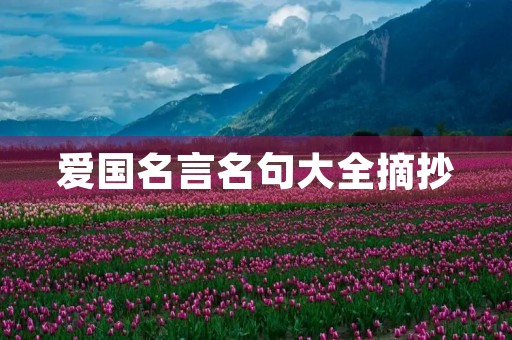 爱国名言名句大全摘抄(爱国名言名句大全摘抄简短) 爱国名言名句大全摘抄(爱国名言名句大全摘抄简短)