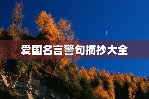 爱国名言警句摘抄大全，爱国名言警句摘抄大全小学生