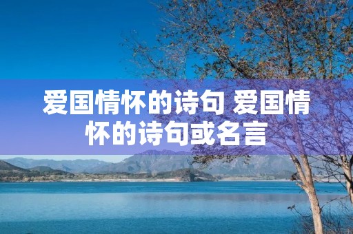 爱国情怀的诗句 爱国情怀的诗句或名言