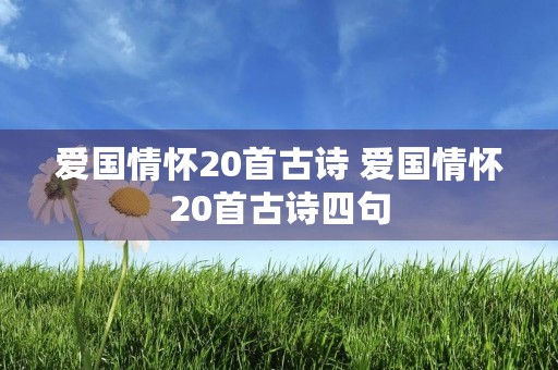 爱国情怀20首古诗 爱国情怀20首古诗四句 爱国情怀20首古诗 爱国情怀20首古诗四句