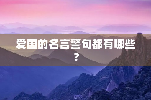 爱国的名言警句都有哪些？，爱国的名言警句都有哪些三年级
