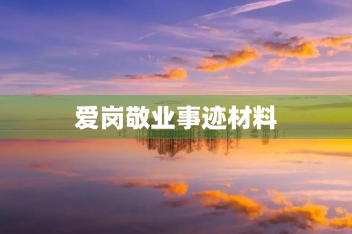 爱岗敬业事迹材料