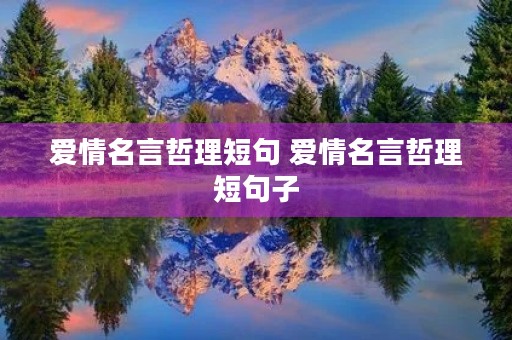 爱情名言哲理短句 爱情名言哲理短句子