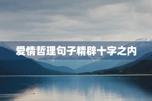 爱情哲理句子精辟十字之内(爱情哲理句子精辟十字之内短句)