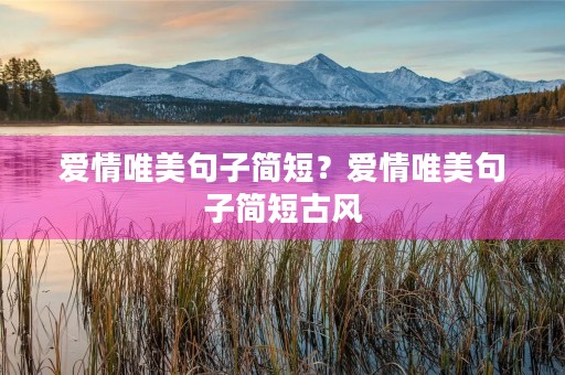 爱情唯美句子简短?爱情唯美句子简短古风 爱情唯美句子简短?爱情唯美句子简短古风