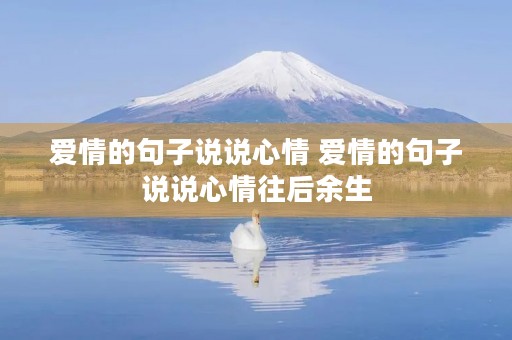 爱情的句子说说心情 爱情的句子说说心情往后余生