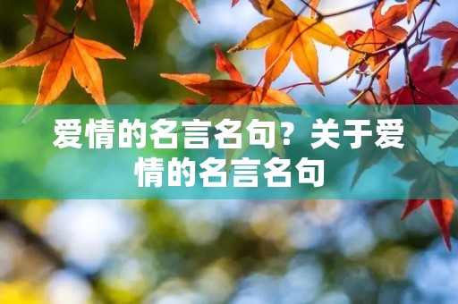 爱情的名言名句?关于爱情的名言名句 爱情的名言名句?关于爱情的名言名句