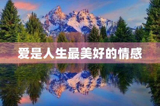 爱是人生最美好的情感