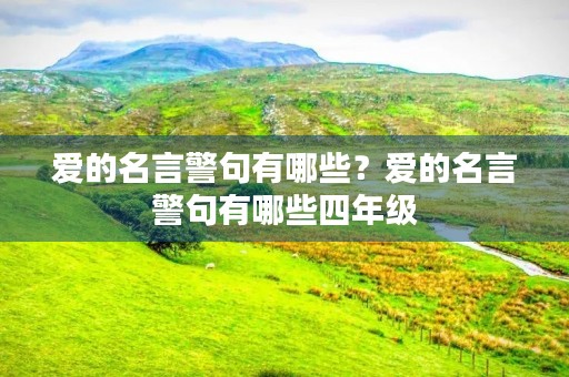 爱的名言警句有哪些？爱的名言警句有哪些四年级