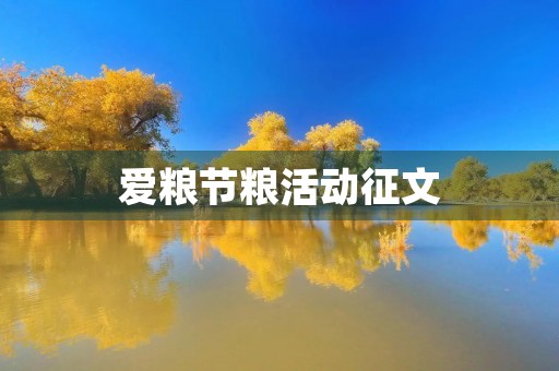 爱粮节粮活动征文 爱粮节粮活动征文
