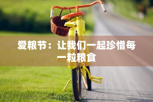 爱粮节:让我们一起珍惜每一粒粮食 爱粮节:让我们一起珍惜每一粒粮食