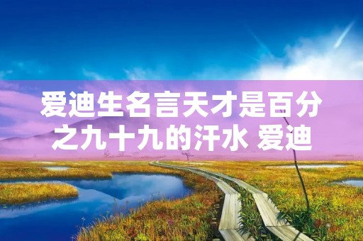 爱迪生名言天才是百分之九十九的汗水 爱迪生所说的天才是99%的汗水后面是什么？