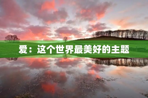 爱:这个世界最美好的主题 爱:这个世界最美好的主题