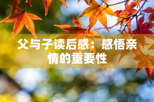父与子读后感:感悟亲情的重要性 父与子读后感:感悟亲情的重要性
