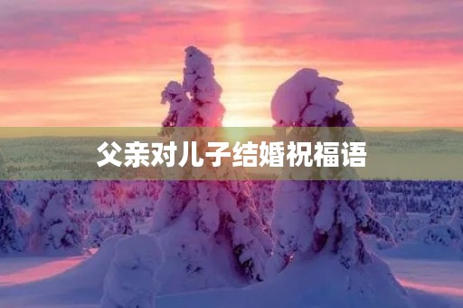 父亲对儿子结婚祝福语，男方父亲婚礼贺词大全