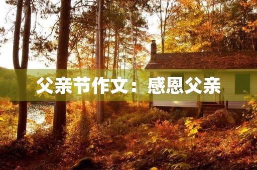 父亲节作文：感恩父亲，我要成为他的骄傲