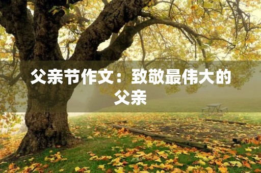 父亲节作文：致敬最伟大的父亲