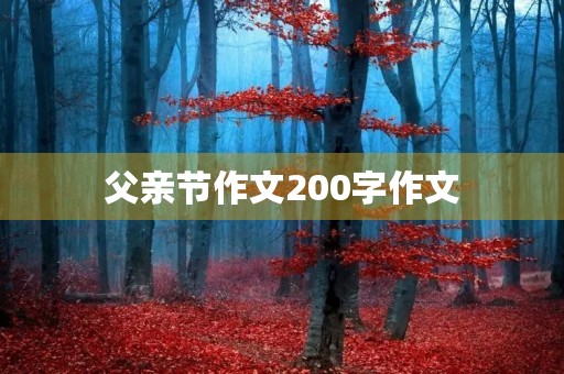 父亲节作文200字作文 父亲节作文200字作文