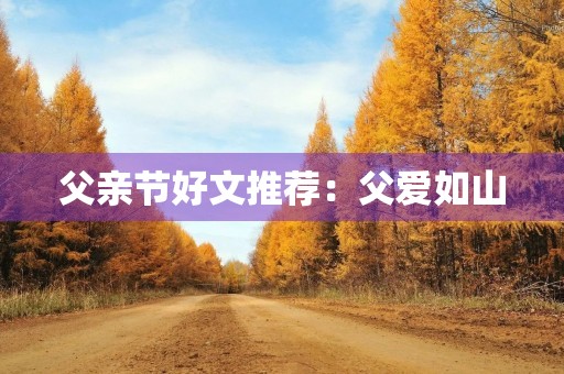 父亲节好文推荐：父爱如山