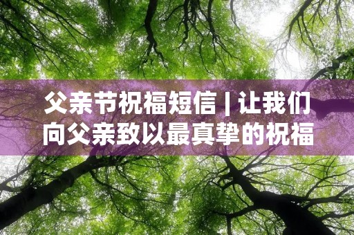 父亲节祝福短信 | 让我们向父亲致以最真挚的祝福