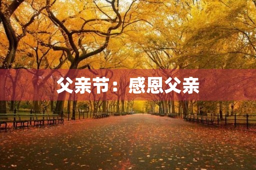 父亲节：感恩父亲，感恩家庭