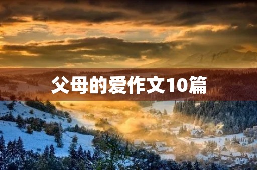 父母的爱作文10篇 父母的爱作文10篇