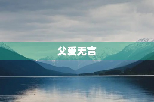 父爱无言，父亲节我懂了