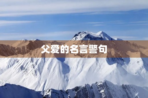 父爱的名言警句(父爱的名言警句摘抄大全)