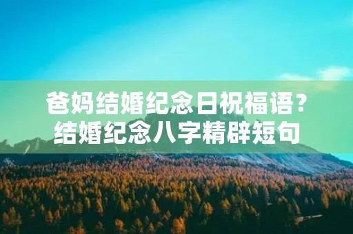 爸妈结婚纪念日祝福语？结婚纪念八字精辟短句