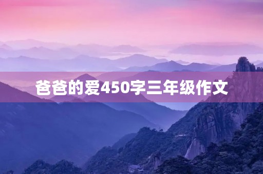 爸爸的爱450字三年级作文