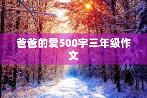 爸爸的爱500字三年级作文 爸爸的爱500字三年级作文