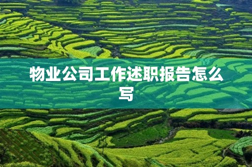 物业公司工作述职报告怎么写