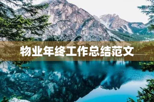 物业年终工作总结范文