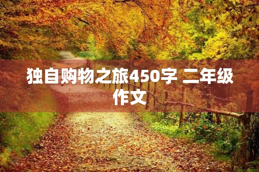 独自购物之旅450字 二年级作文 独自购物之旅450字 二年级作文