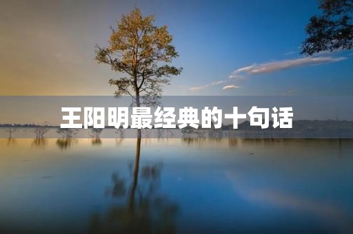 王阳明最经典的十句话,王阳明最经典的十句话知行合一 王阳明最经典的十句话,王阳明最经典的十句话知行合一