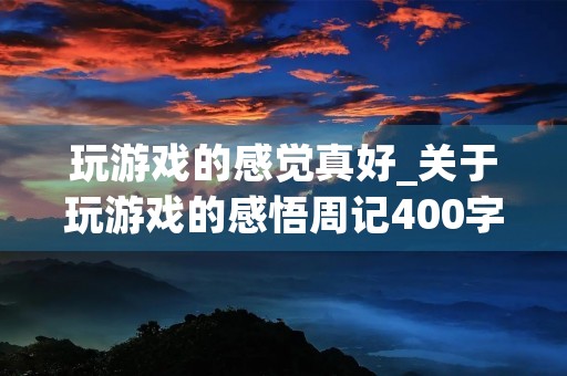 玩游戏的感觉真好_关于玩游戏的感悟周记400字