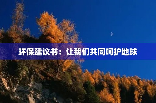 环保建议书：让我们共同呵护地球