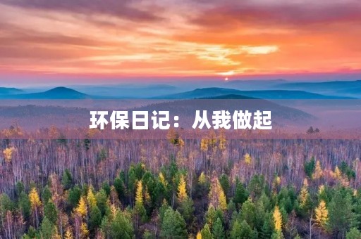 环保日记：从我做起，共同保护地球