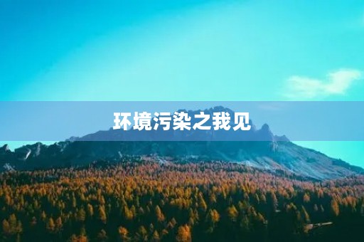 环境污染之我见 环境污染之我见